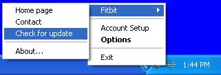 Check for update menu option
