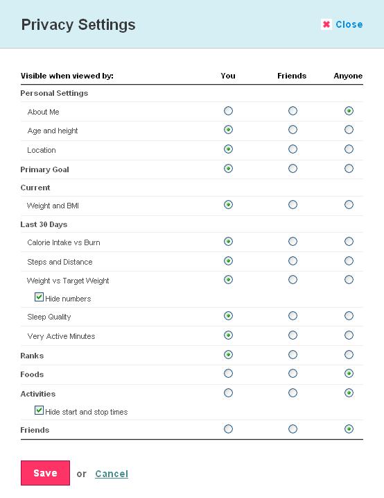 Public Profile - Privacy