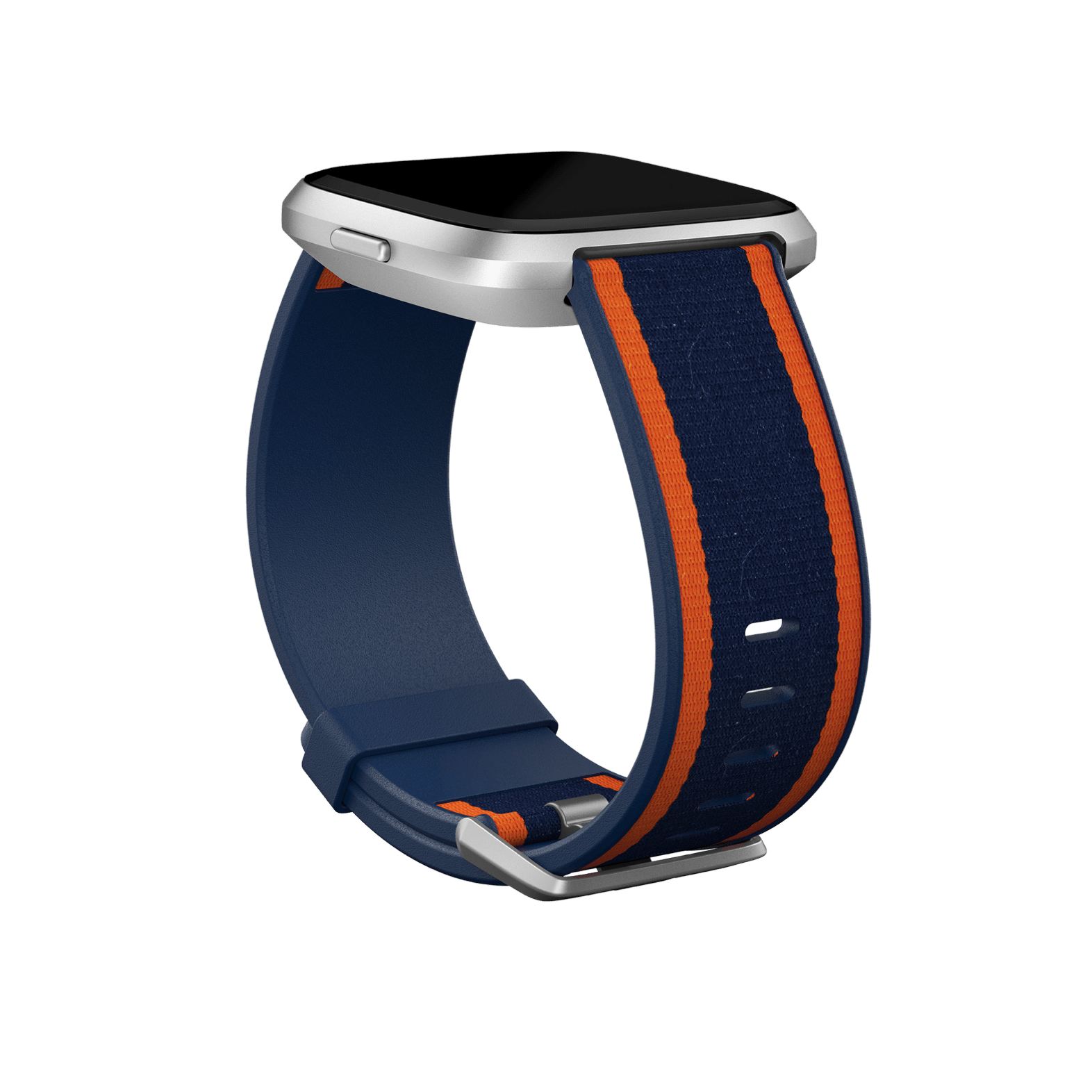 Bracelet hybride tissé Versa 2, Versa et Versa Édition Lite (bleu marine/orange) - Grand