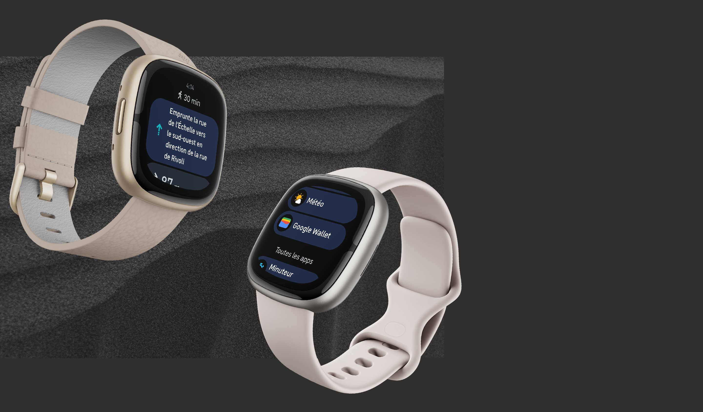 Fitbit Versa 3, la montre connectée santé et sport avec un abonnement de 6  mois à Fitbit Premium inclus, GPS intégré, score d'aptitude quotidienne et