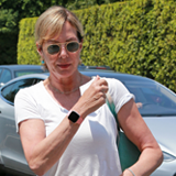 Allison Janney spotted wearing her Fitbit Versa while leaving the InStyle Indulgence Party.