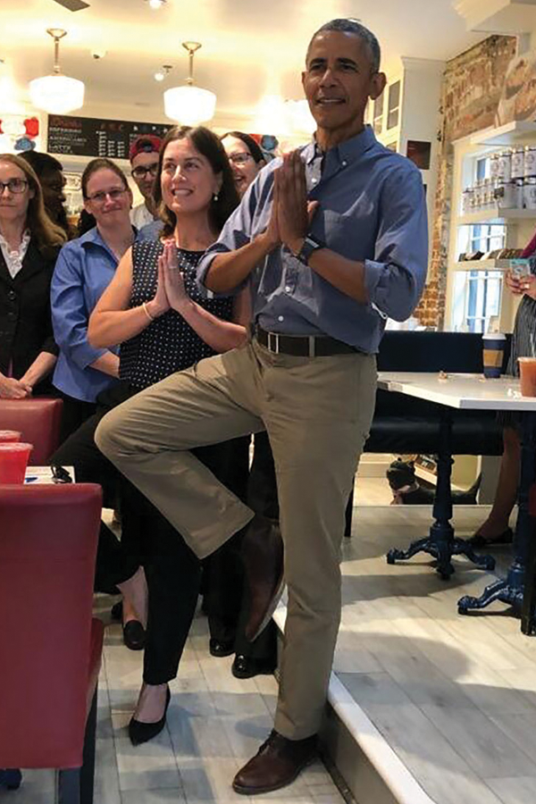 President Obama spotted wearing his Fitbit Ionic while stopping for lunch at Dog Tag Bakery in Georgetown.