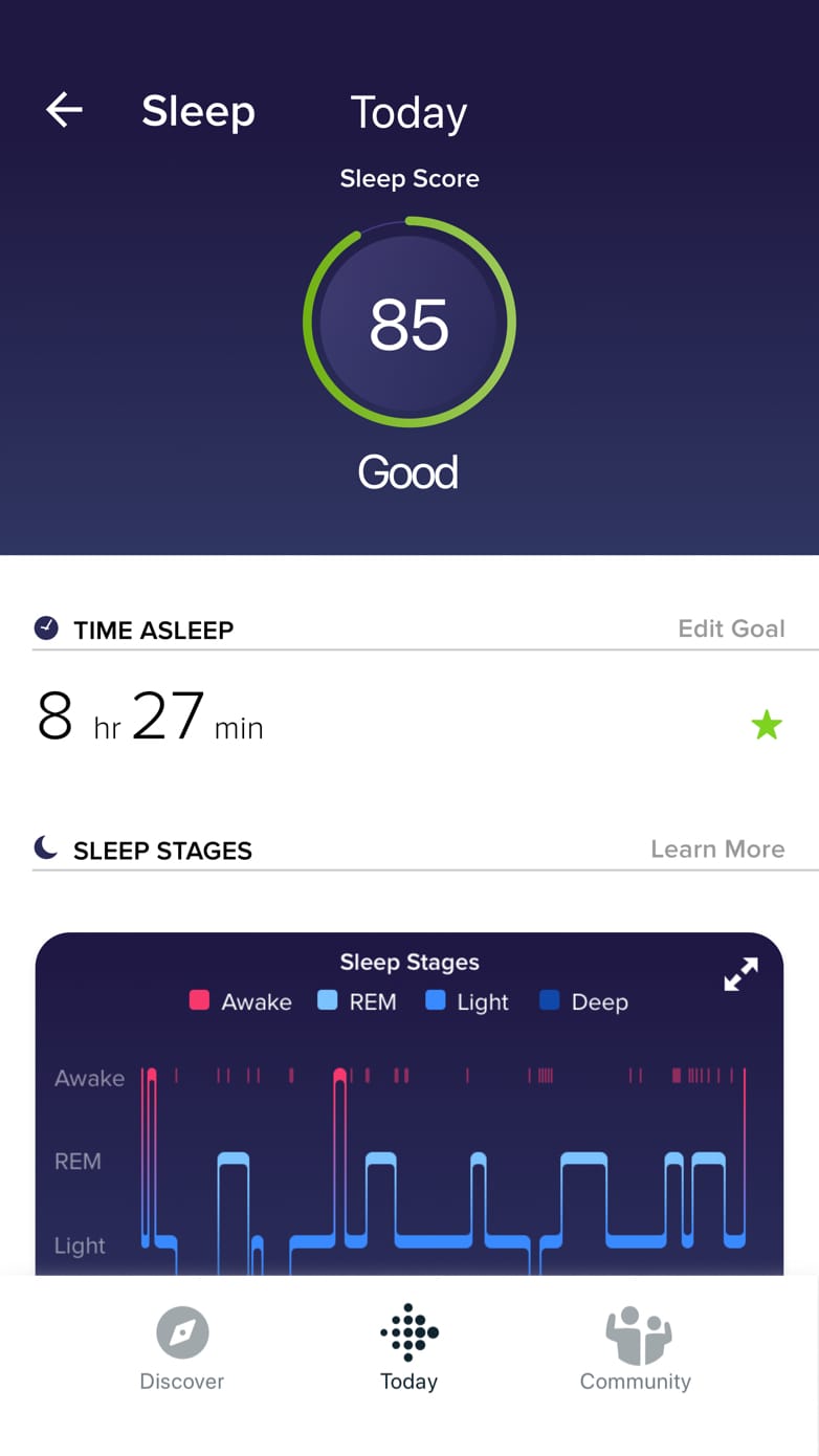 アプリの睡眠画面