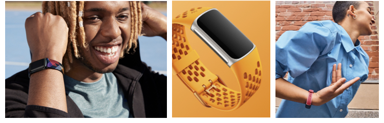 不同的人穿戴著 Fitbit 裝置和錶帶