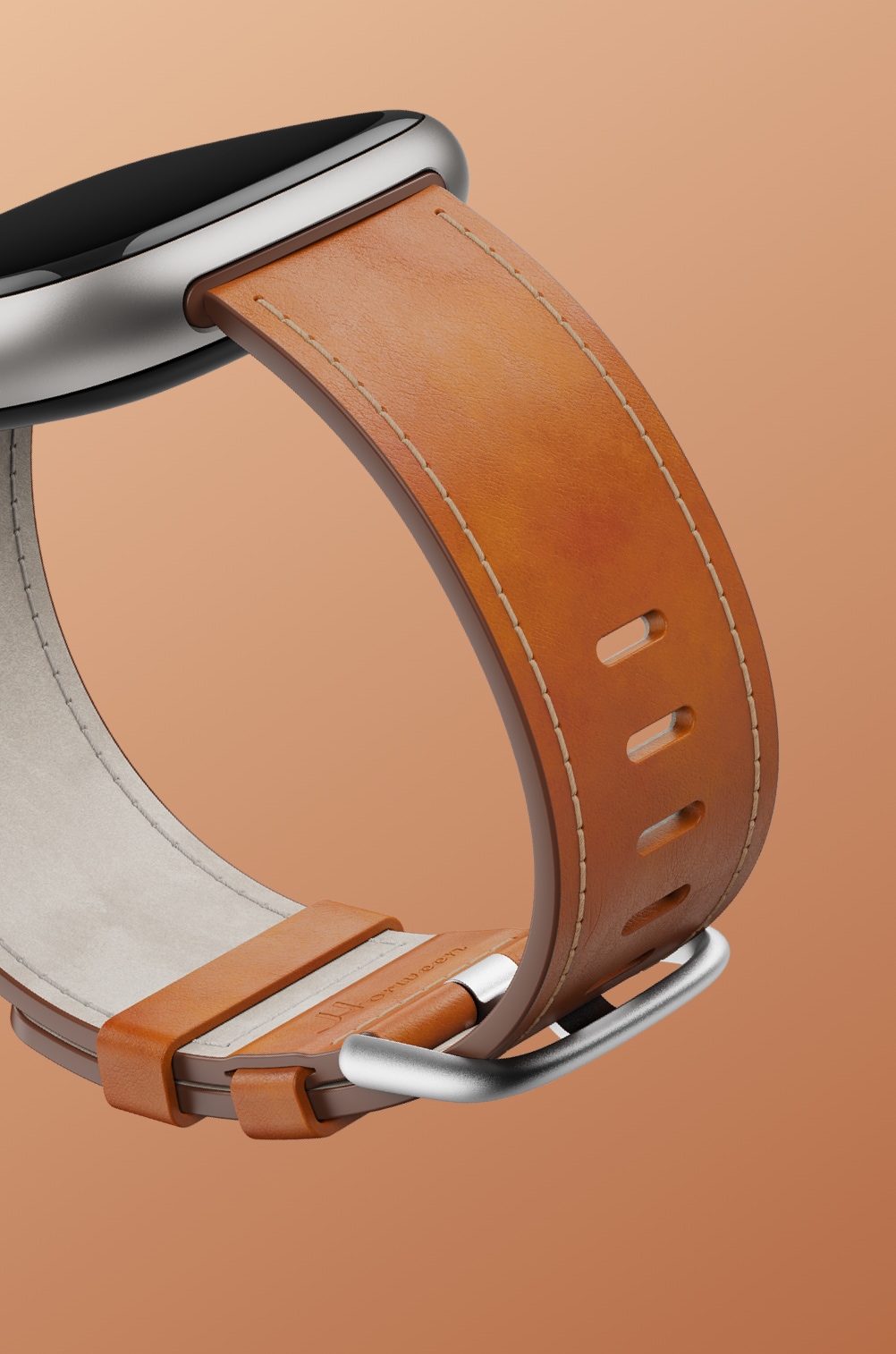 Pour Fitbit Versa 3 / Versa 4 / Sense / Sense 2 Connecteur en forme de D  Bracelet de montre en cuir divisé