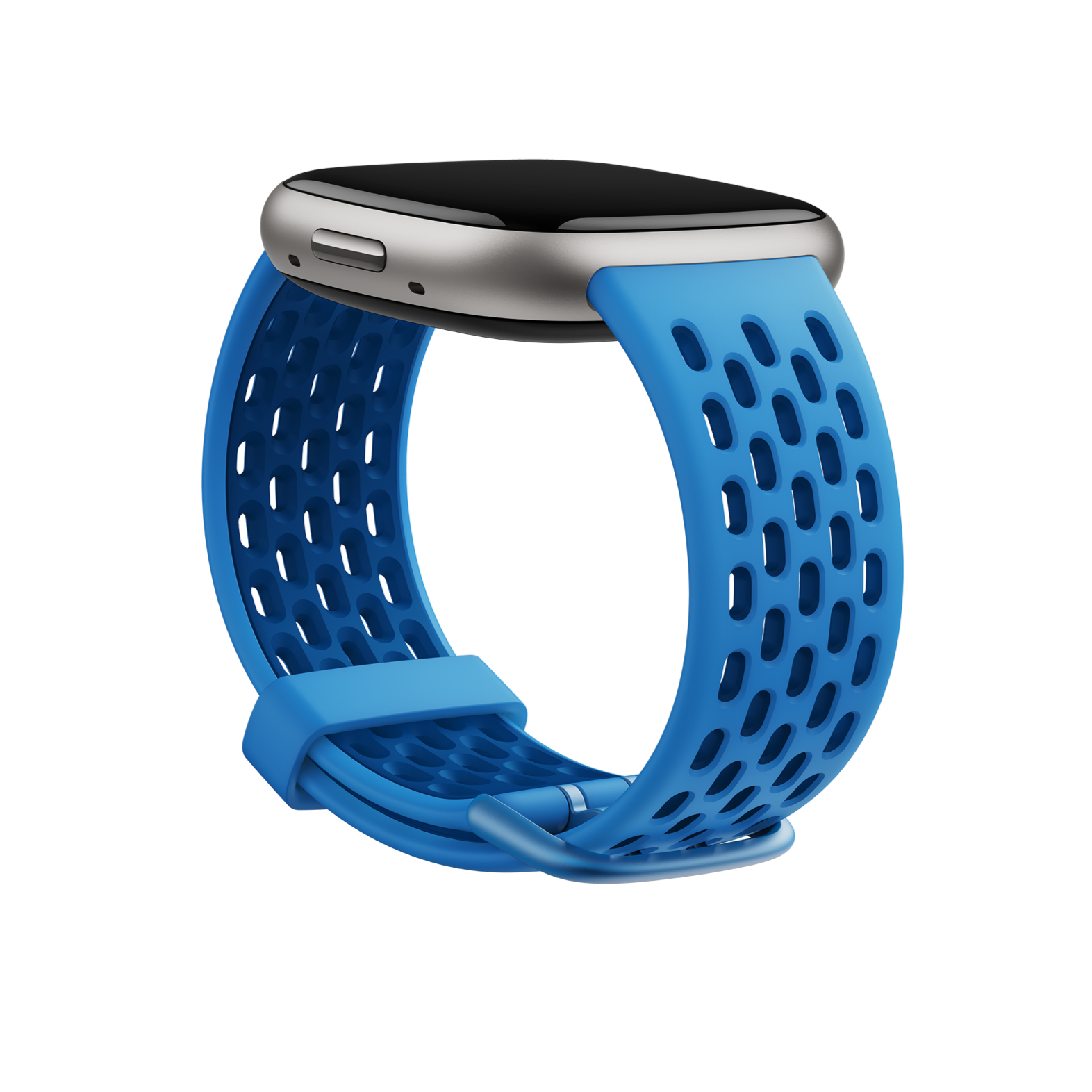 Correa deportiva para dispositivo Fitbit de 24 mm de ancho (azul cobalto/azul océano): grande