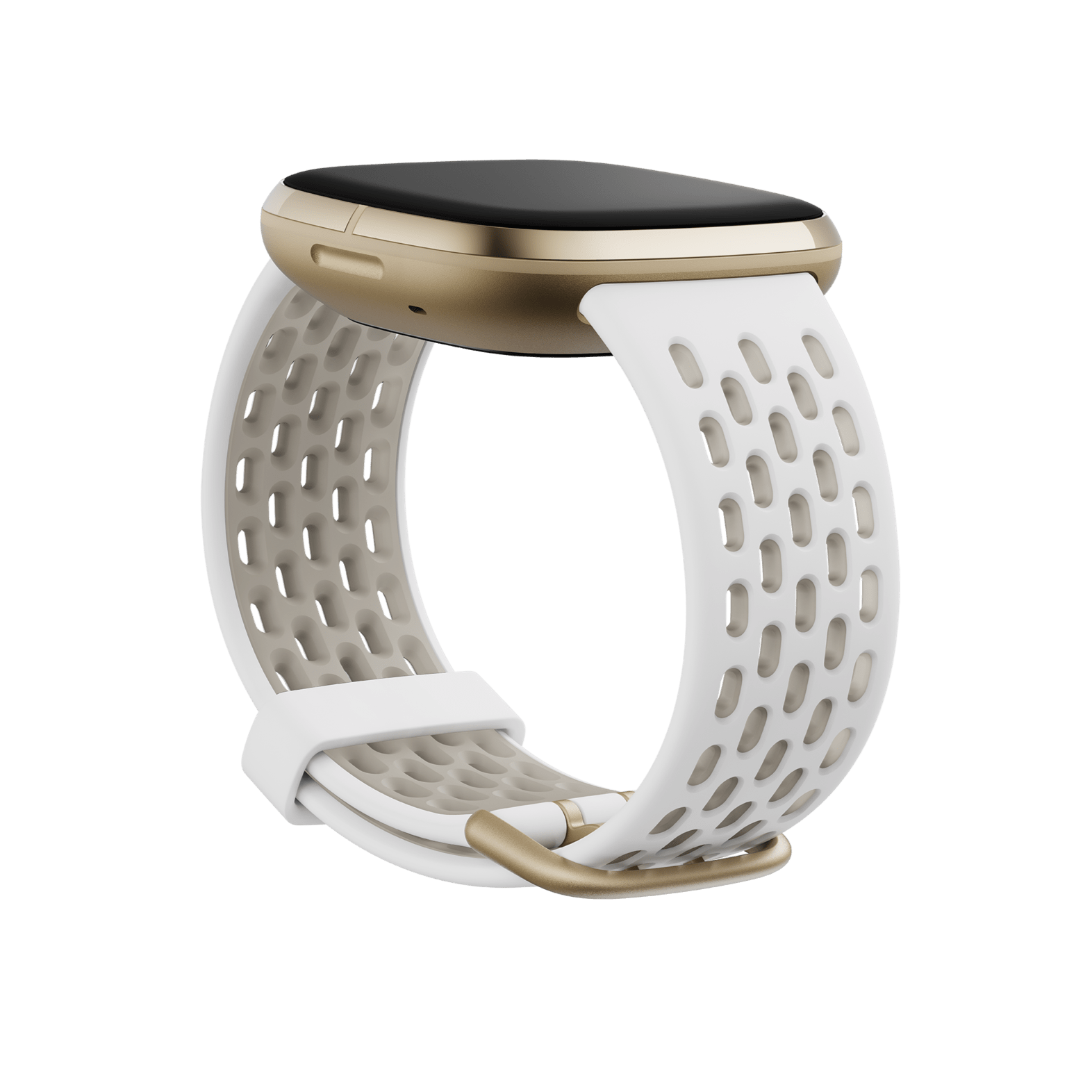 Bracelet sport pour Fitbit 24 mm (blanc givré/blanc lunaire) - grand