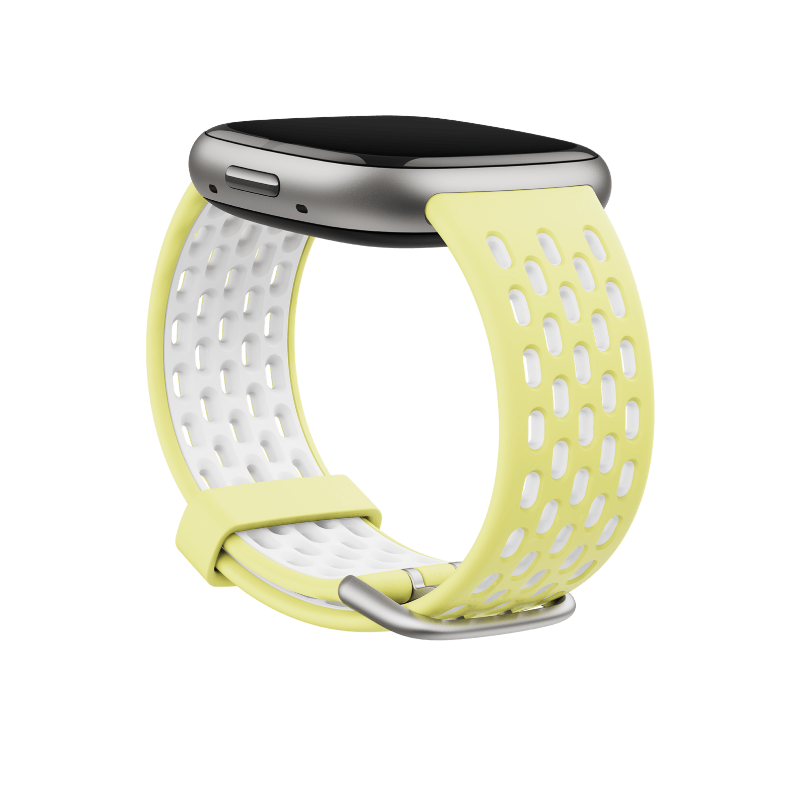 Bracelet sport pour Fitbit 24 mm (fluorescent/blanc givré) - petit