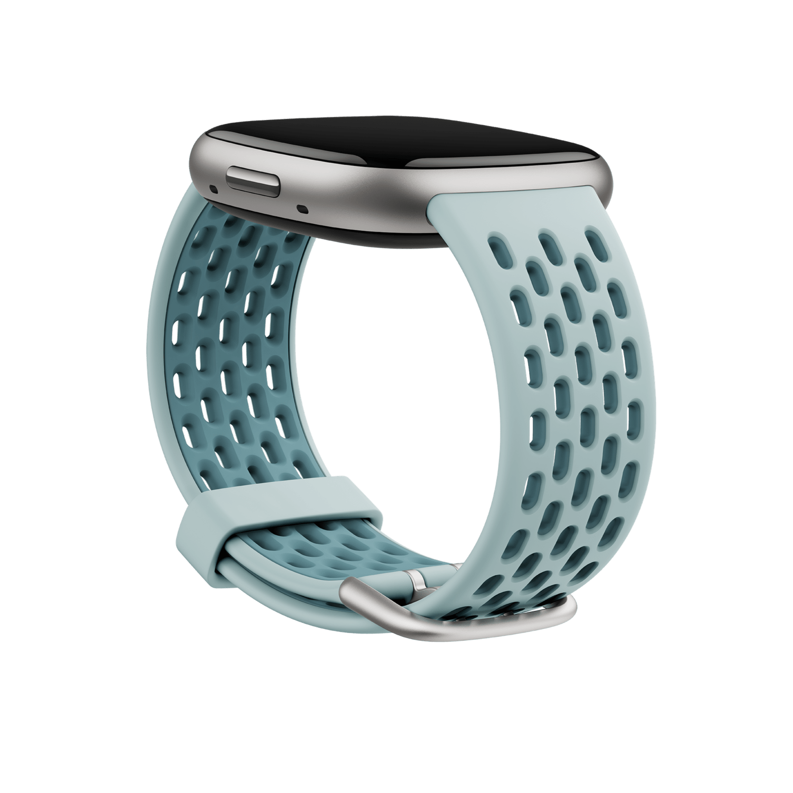 Cinturino Sport compatibile con attacco Fitbit da 24 mm (Azzurro/Blu oceano) - Small