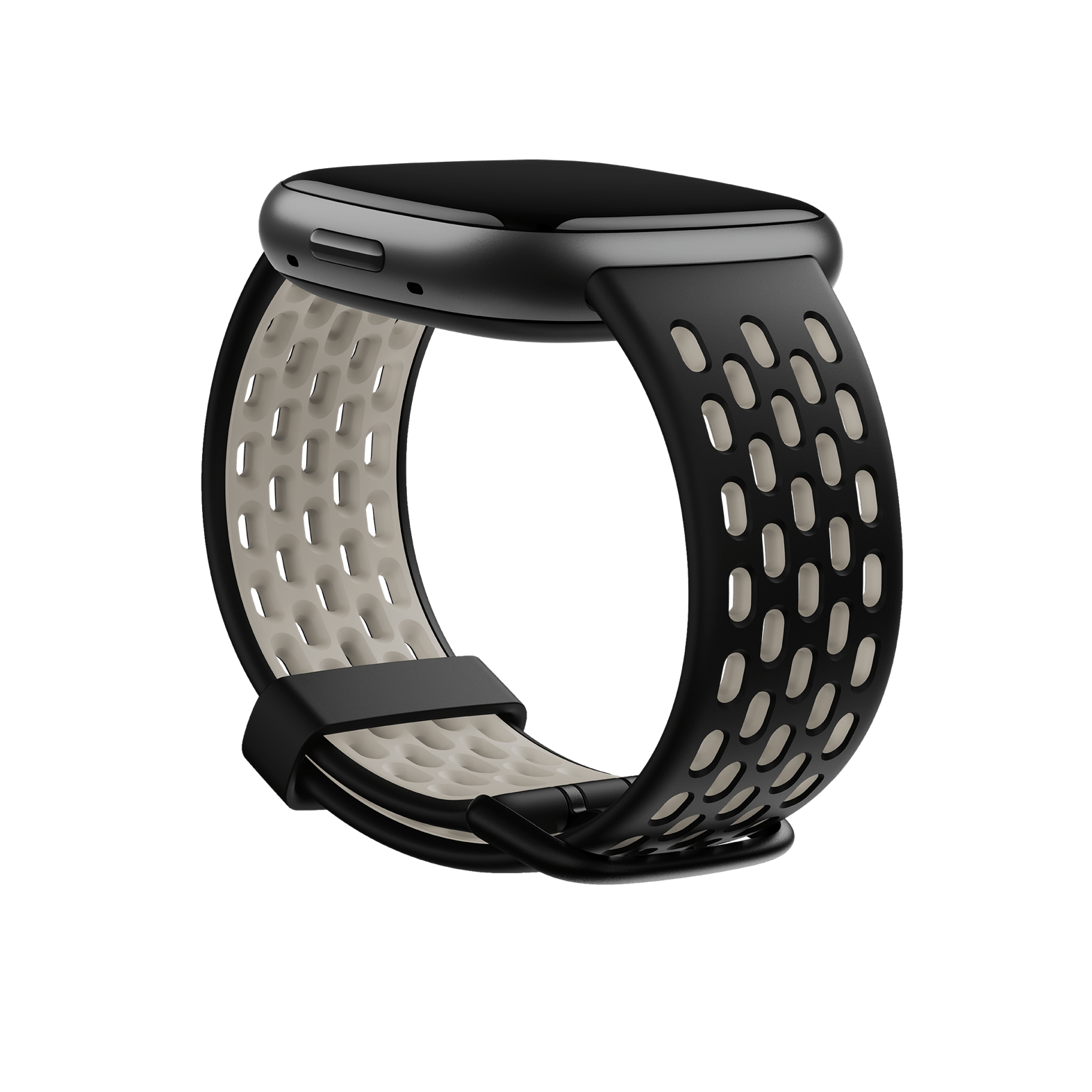 Bracelet sport pour Fitbit 24 mm (noir/blanc lunaire) - grand