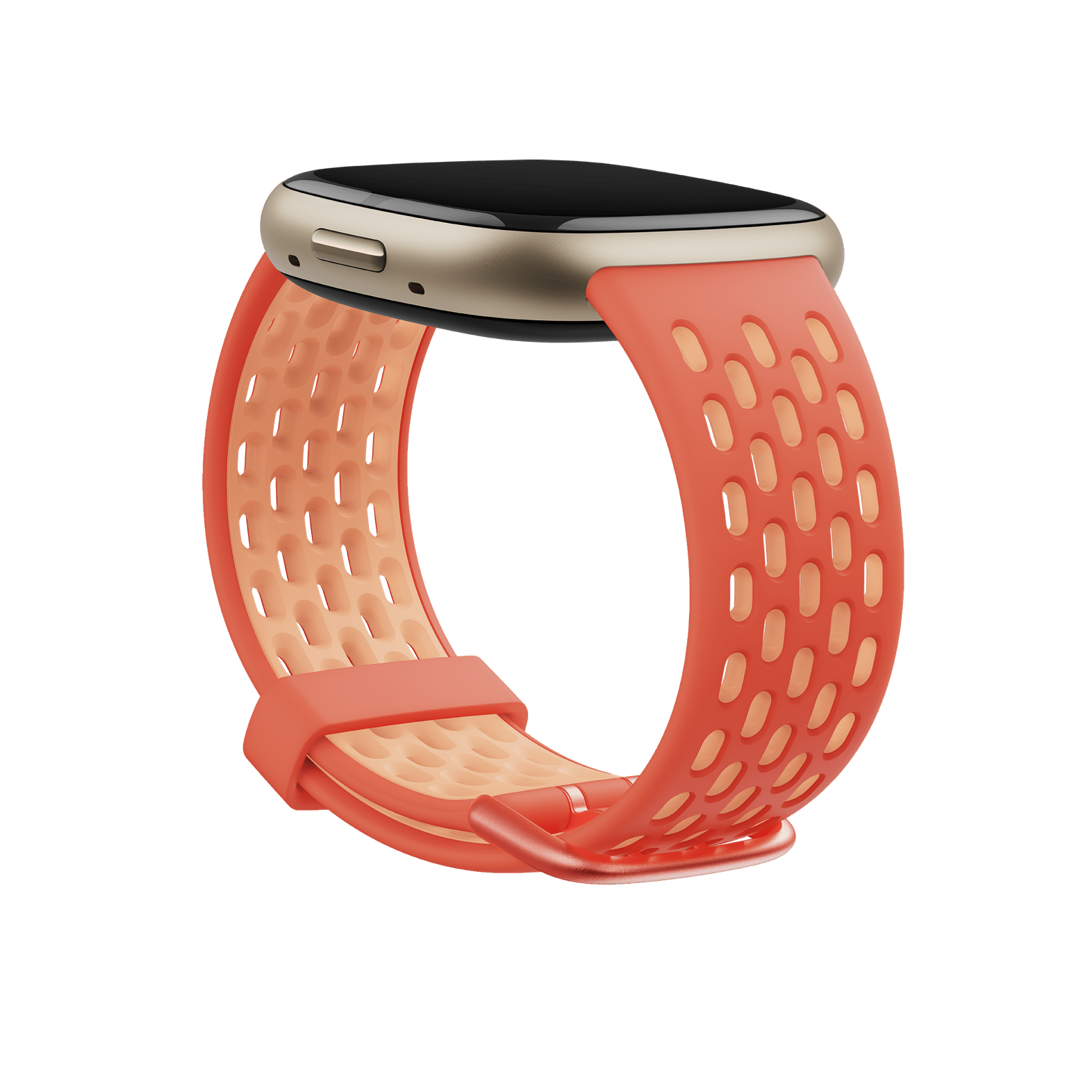 Cinturino Sport compatibile con attacco Fitbit da 24 mm (Melone/Rosa) - Large