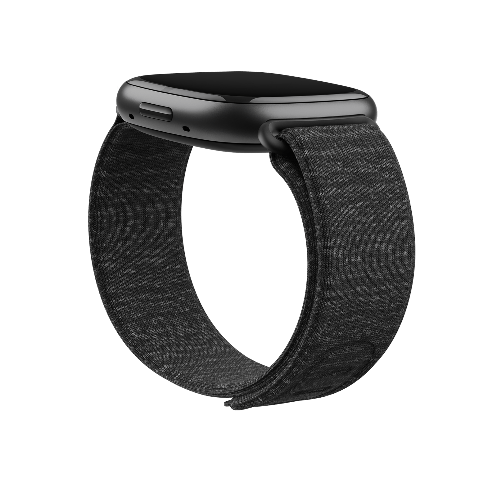 Bracelet à fermeture par pression pour attache 24 mm Fitbit (charbon) - Grand