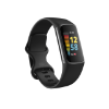 Navigate to gallery image showing: Charge 5 in black band with graphite black stainless steel tracker
