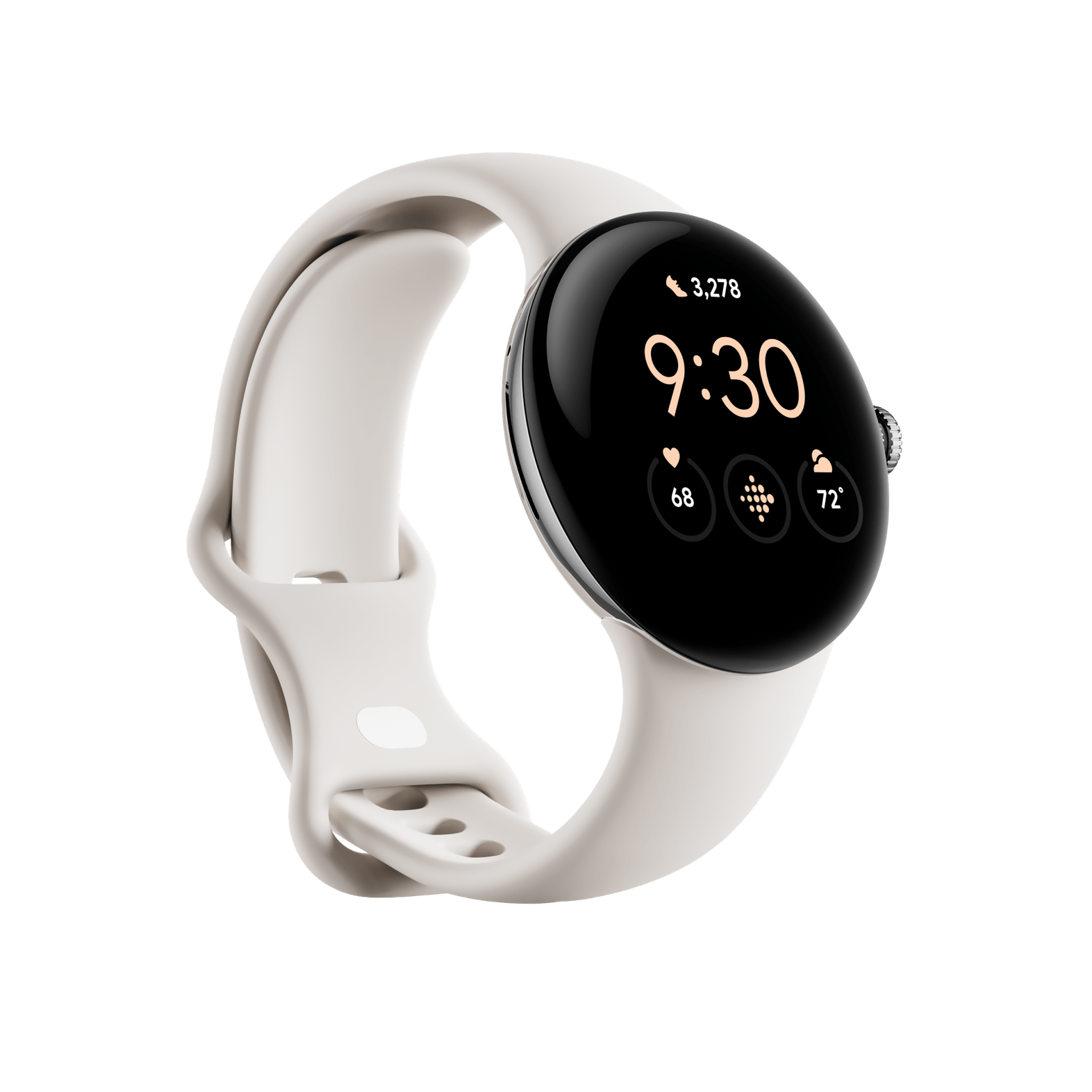 Google Pixel Watch 4G LTE + Bluetooth / Wi-Fi (Chalk / Polished Silver Stainless Steel)