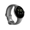 Navigate to gallery image showing: Google Pixel bluetooth smartwatch in charcoal band and polished silver stainless steel