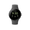 Navigate to gallery image showing: Google Pixel smartwatch in charcoal band and polished silver stainless steel