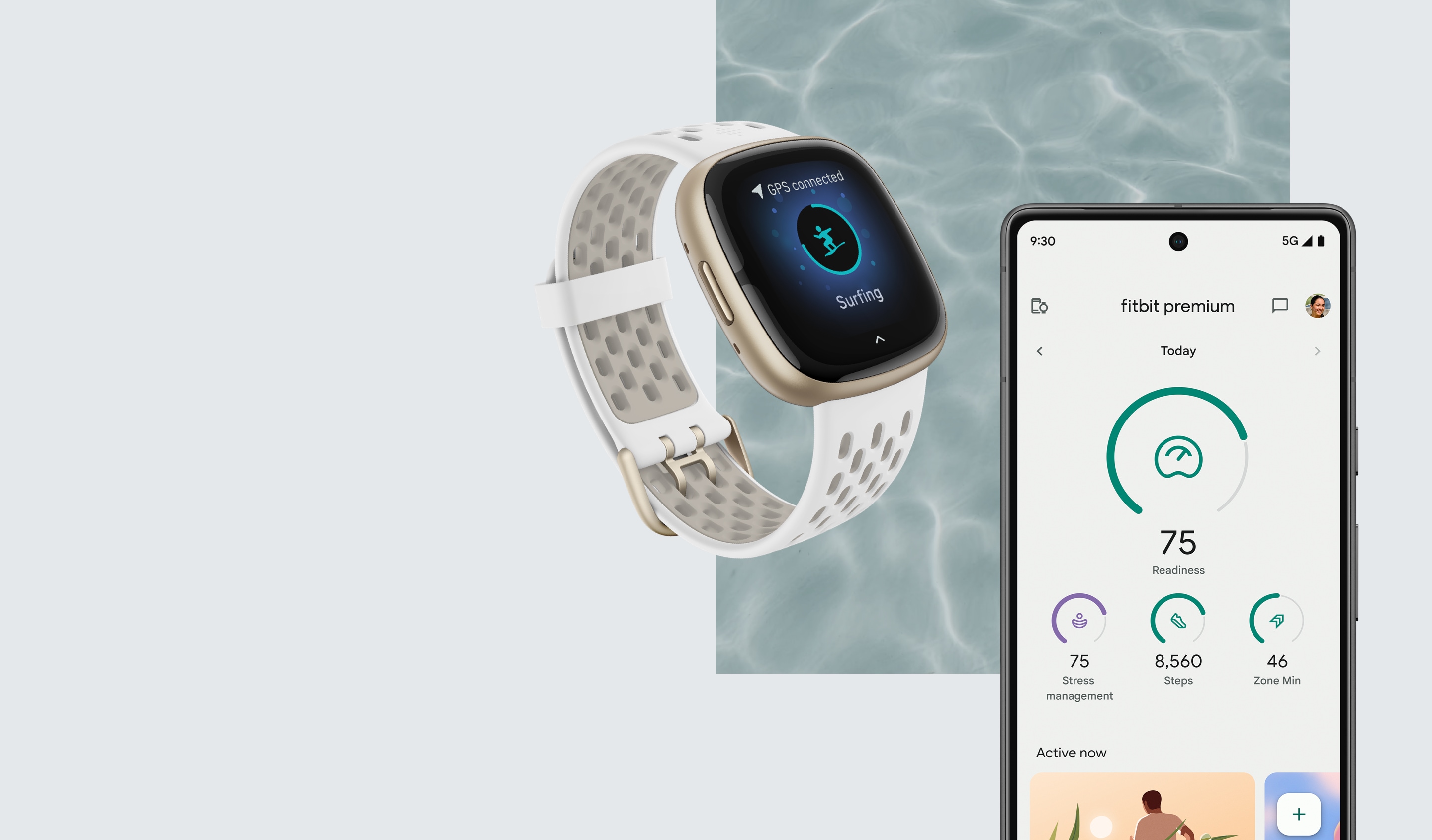 Fitbit Sense 2 Smart Watch Activity Tracker NEW Blue Mist / Grey / Lunar  White