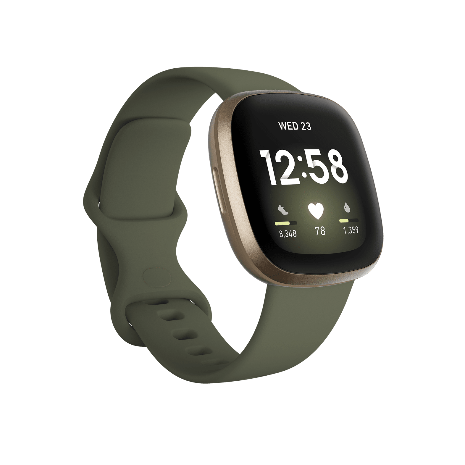 Fitbit Versa 3 (Verde oliva/Aluminio dorado)