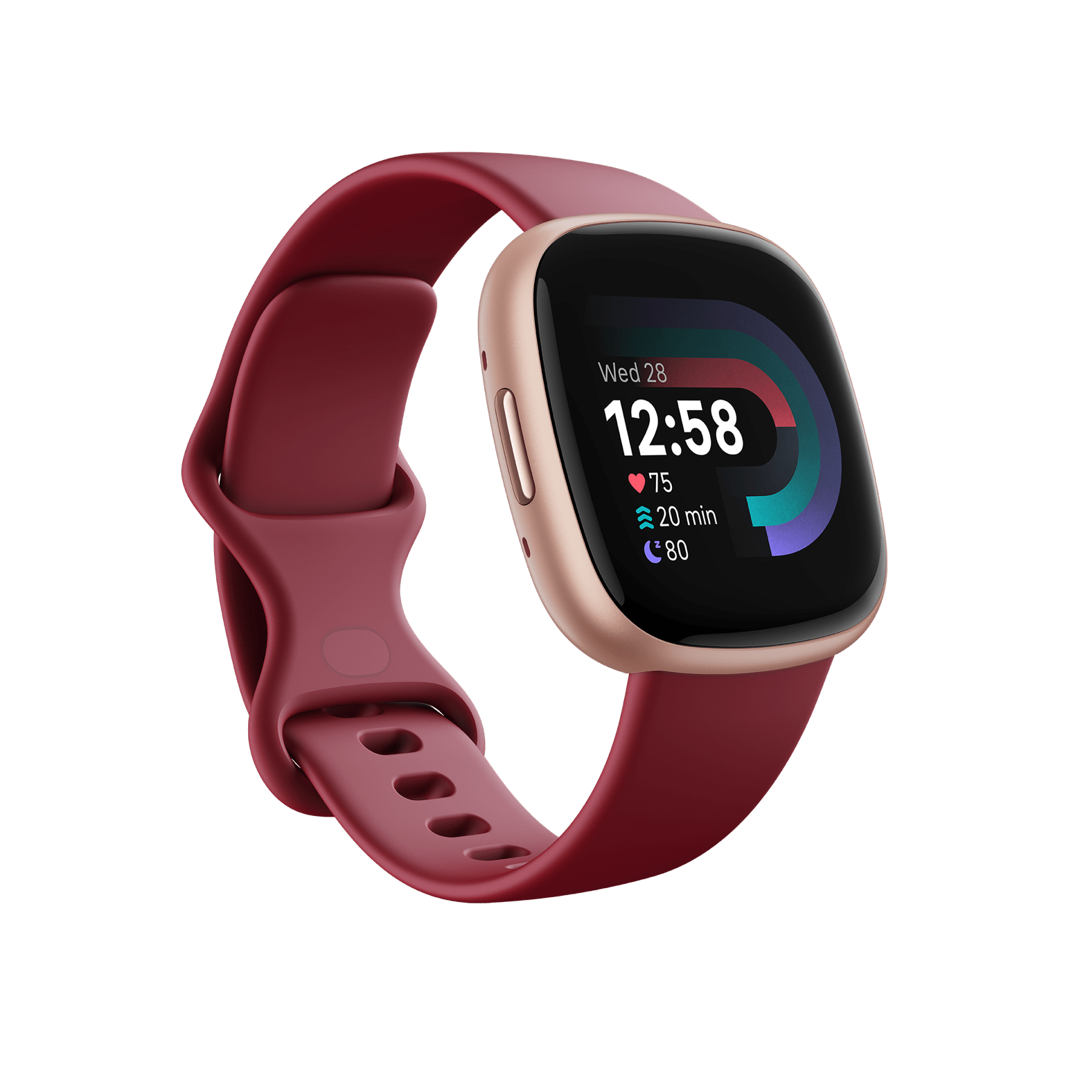 Fitbit Versa 4 (rouge écarlate/aluminium rose cuivré)
