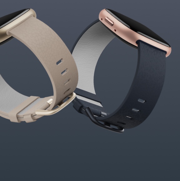 Fitbit Beige Lisse Slim Élégant Cuir Souple Bracelet pour Fitbit Versa Smart Montre 